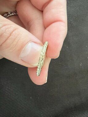 14K Gold Channel Set Diamond Eternity Wedding Band Stackable Dainty Ring